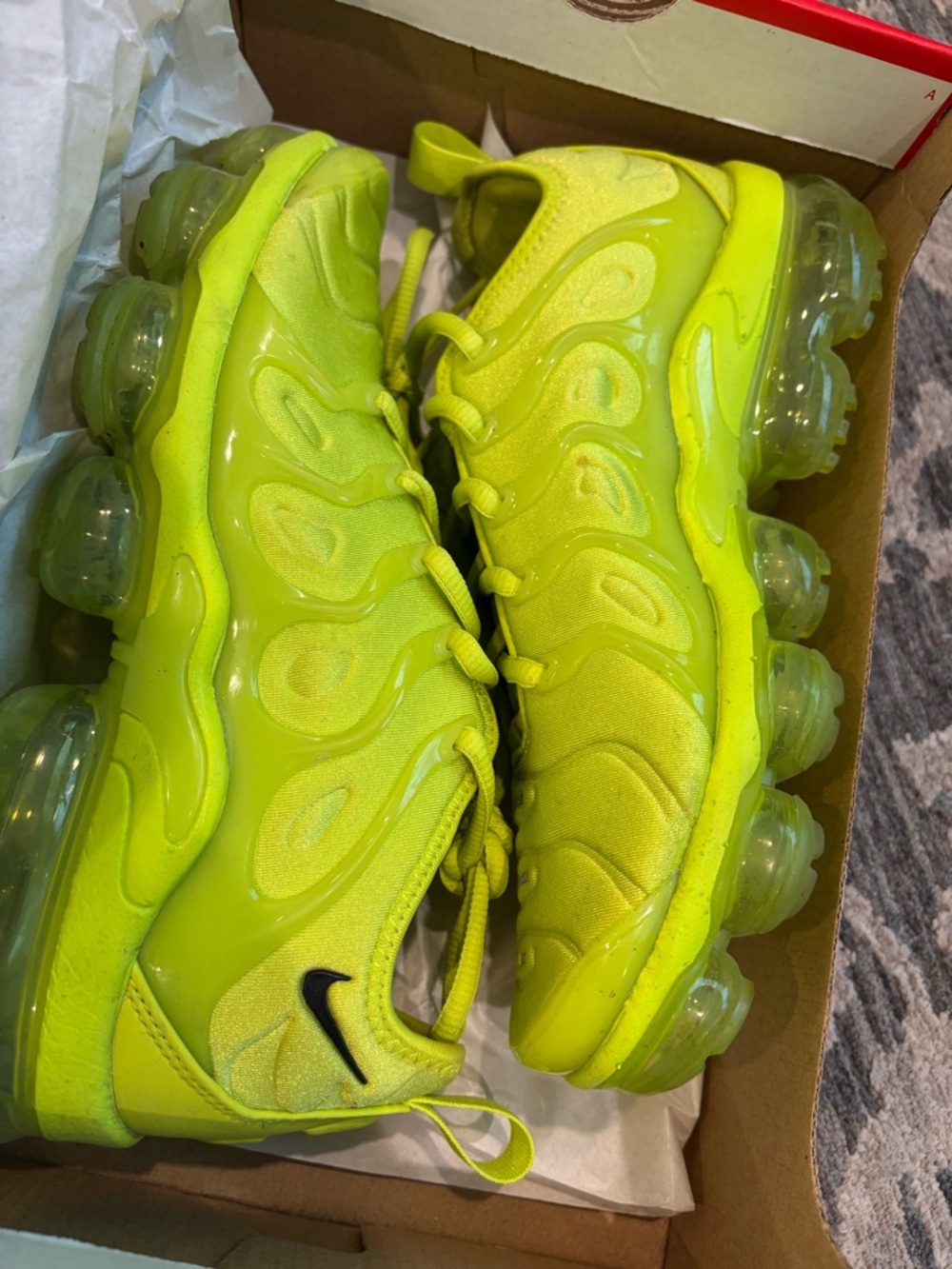 Nike Women's Neon Yellow VaporMax Athletic Sneakers
